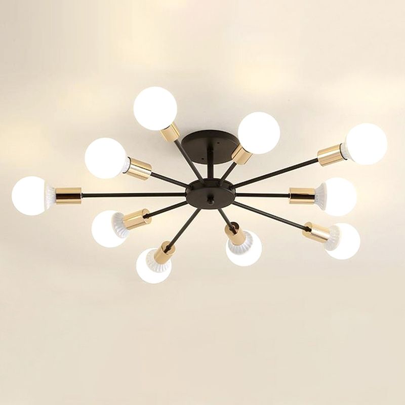 New Modern Wrought Iron Flush Light Sputnik Semi Flush Ceiling Light Fixtures
