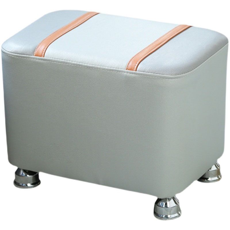 Color Matching Leather Standard Stool Modern Style Simple Rectangular Stool