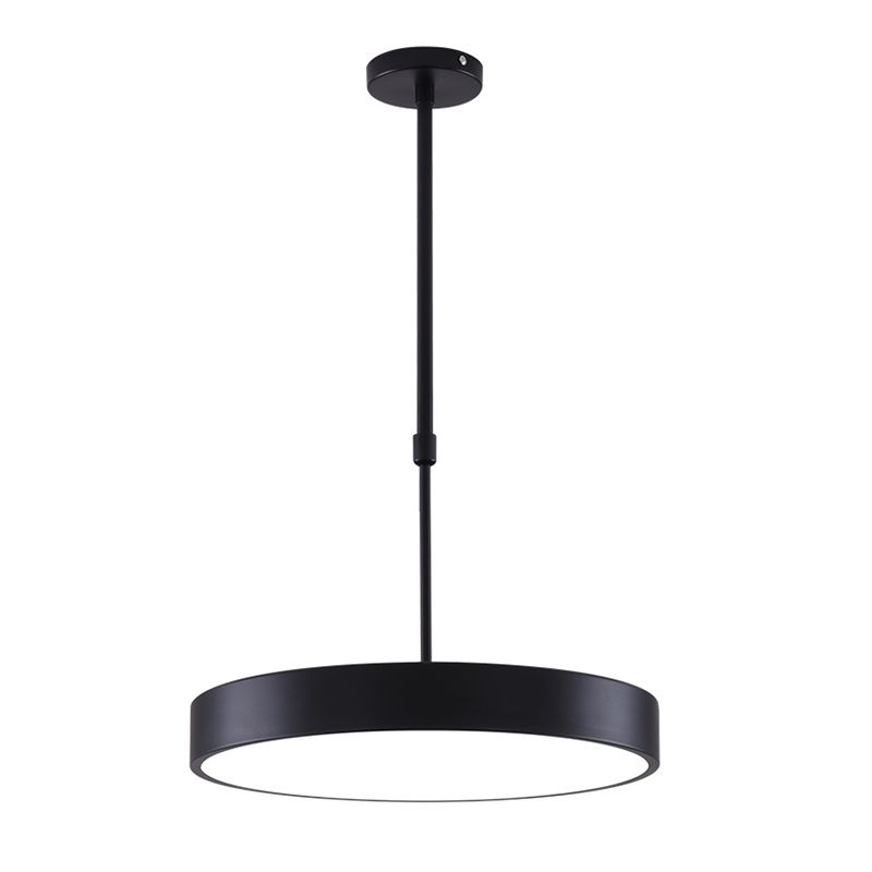 Modern Minimalist Office LED Hanging Lamp Wrought Iron Circular Pendant Light with Acrylic Shade