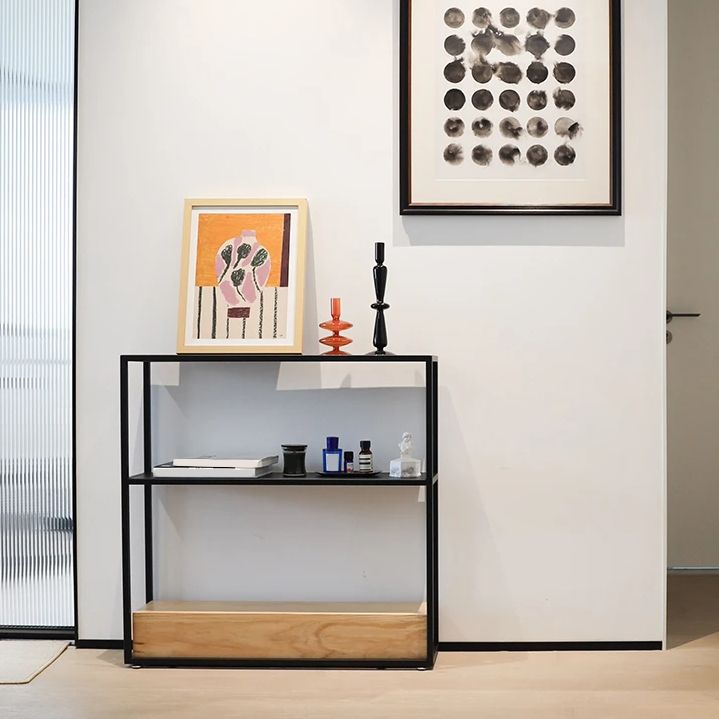 7.87 inch Wide Contemporary Console Table Metal Console Table with Shelf