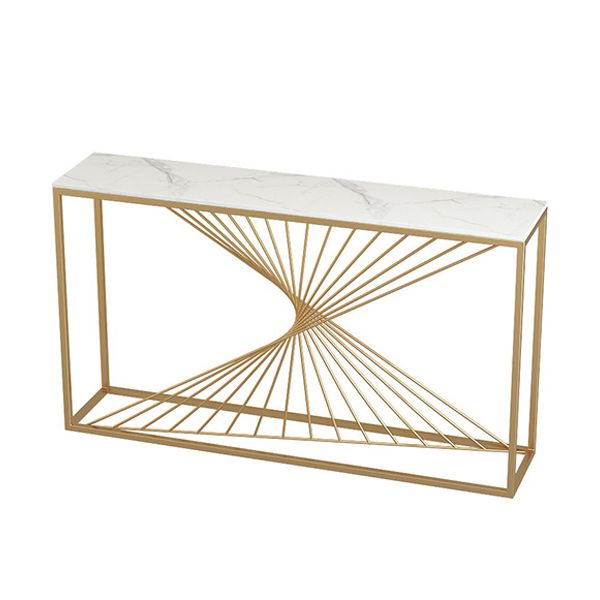 Stone Glam Accent Table 1-shelf 31.5" Tall Console Table for Hall
