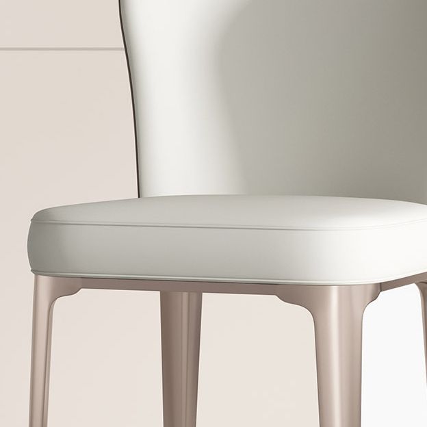 Contemporary Upholstered Dining Chairs Kitchen Dining Armless Chair in White