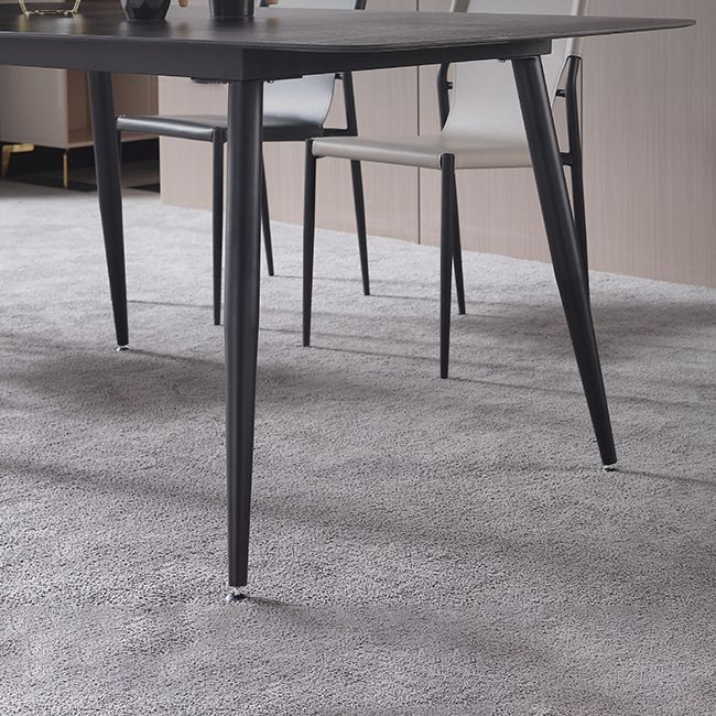 Modern Black 1/4/5/7 Pieces Dining Set Rectangle Legs Stone Indoor Dinette Set