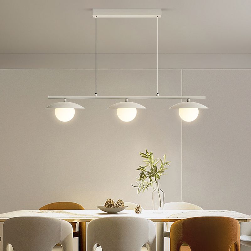3/4-Light Modernism White Kitchen Island Lighting LED Island Pendant Lighting