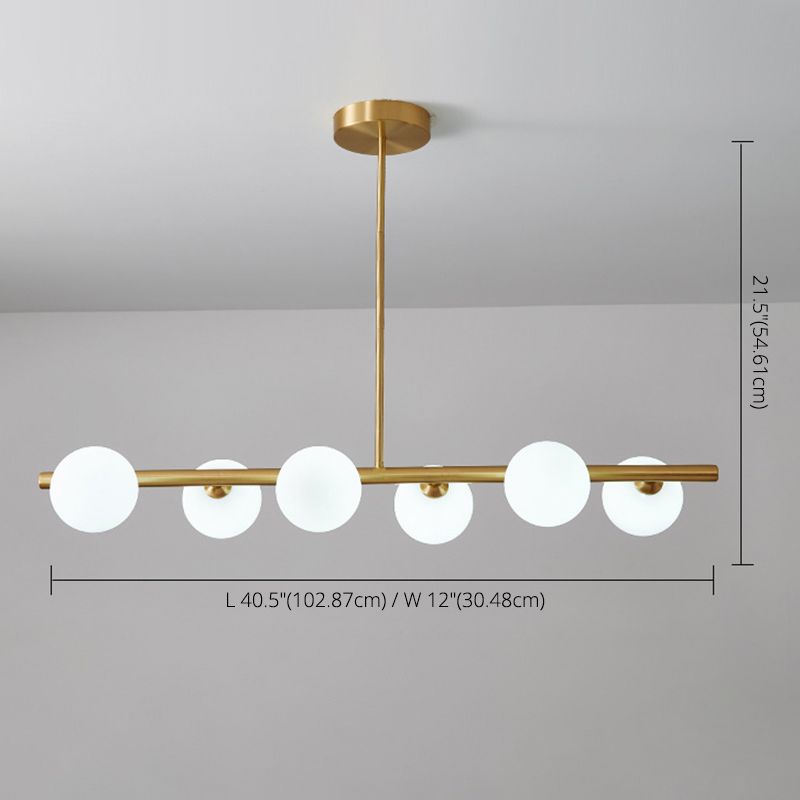 Glass Round Island Lighting Fixture Modern Chandelier Lighting Fixture for Dinning Room