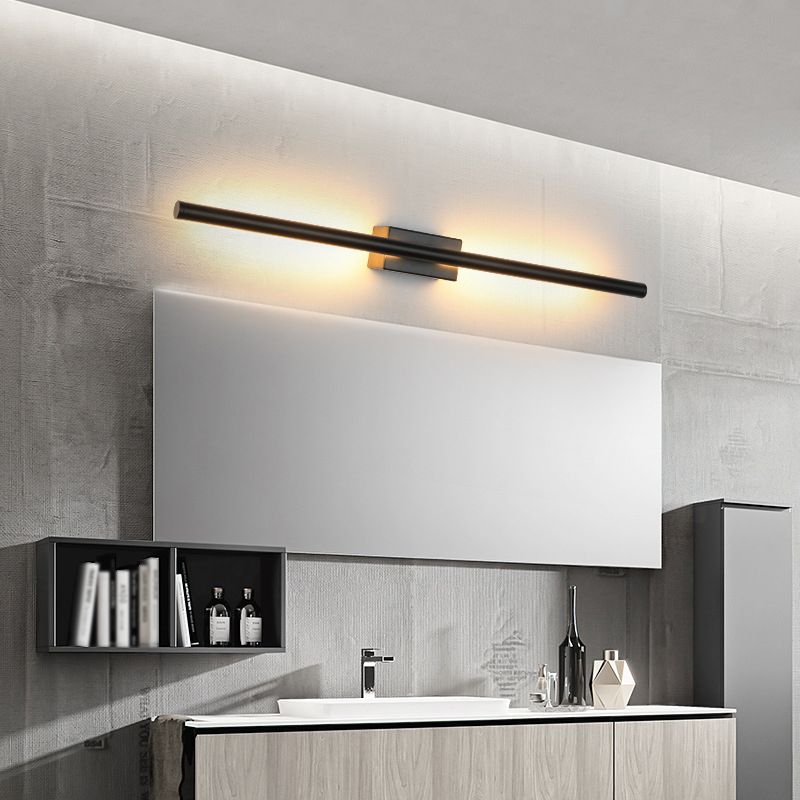 Sconce da parete lineare a 1 luce moderna moderna illuminazione da parete in vetro in stile semplice in nero