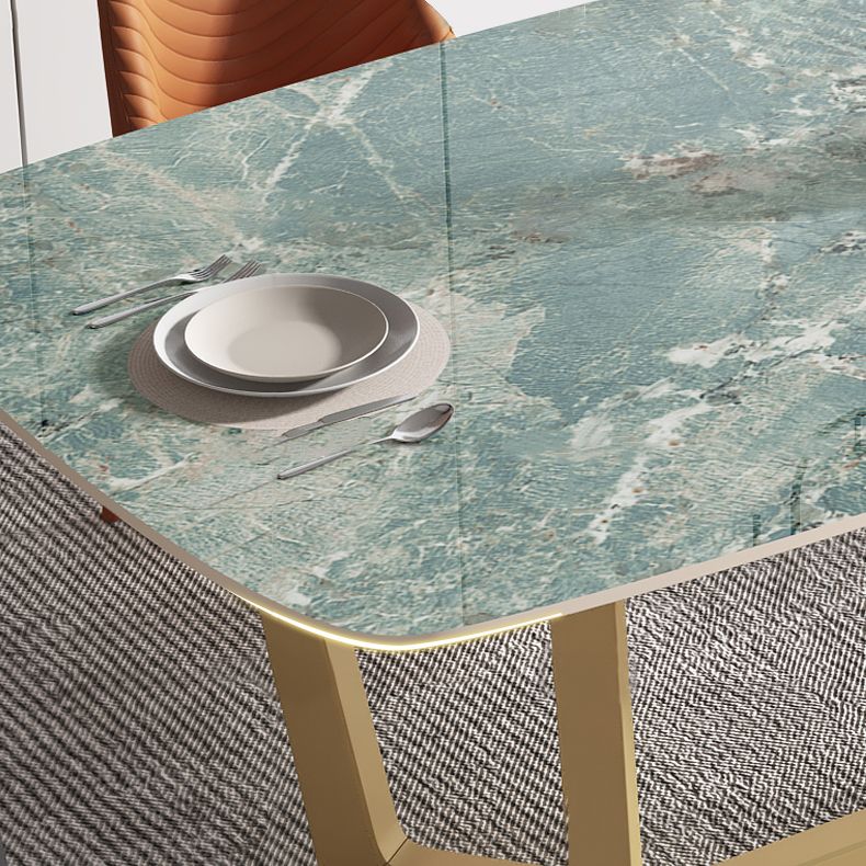 Metaal traditionele luxe rechthoek binnen tafel gesinterde stenen tafel met schroefdeksel