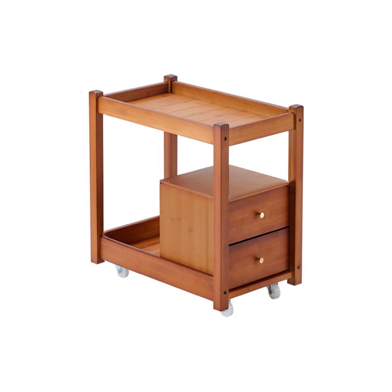 11" Wide Contemporary Cocktail Table Storage Rectangle Coffee Table with Casters