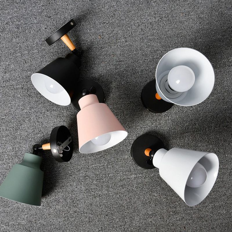 Contemporary Colorful Wall Light Simple Wooden Wall Light Sconce for Living Room
