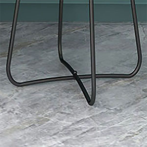 Round Tray Top Side Table 17.7" /21.6" Tall Iron Cross Legs End Table