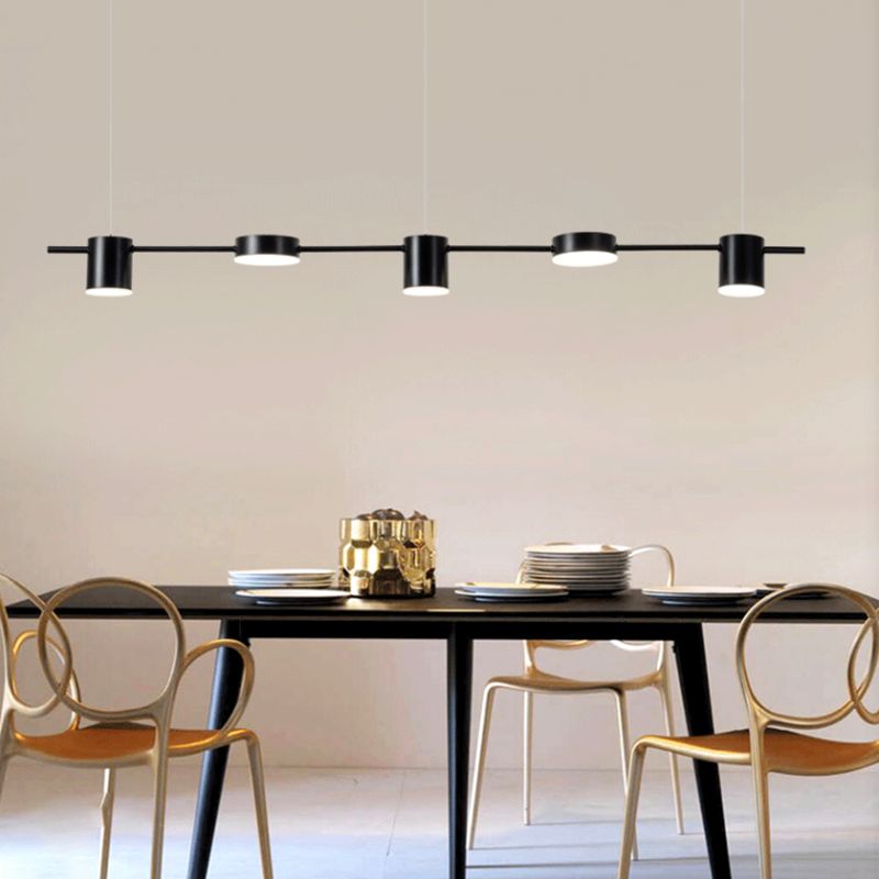 Lámparas de suspensión LED de restaurante LED de múltiples cabezas de araña de araña de isla metálica moderna