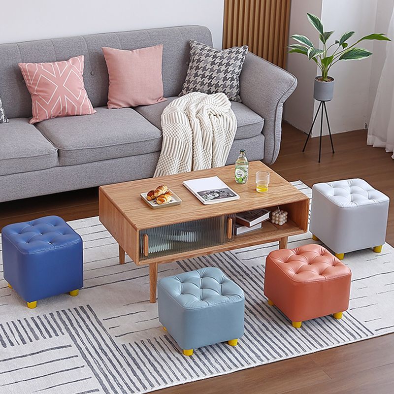 Modern Standard Pouf Water Resistant Square Cube for Home Decor