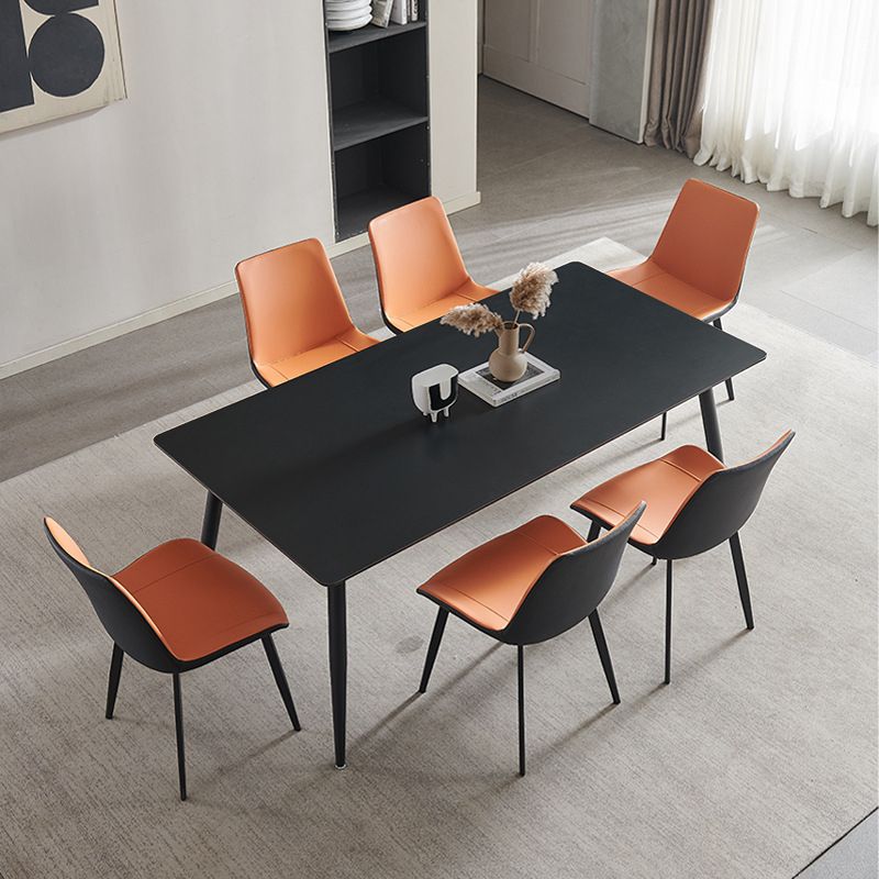 Simplicity Rectangle Dining Table Kitchen Metal Base Dining Table