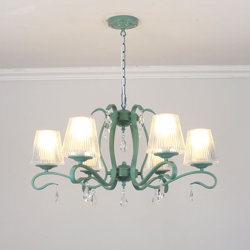 Lampadario in metallo in stile moderno lampadario appeso al lampada a soffitto verde affusolato