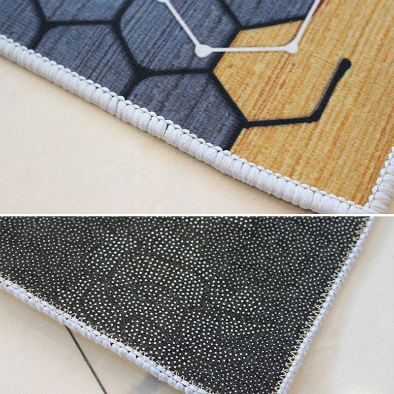 Abstract Print Living Room Non-Slip Backing Rectangle Modern Polyster Carpet