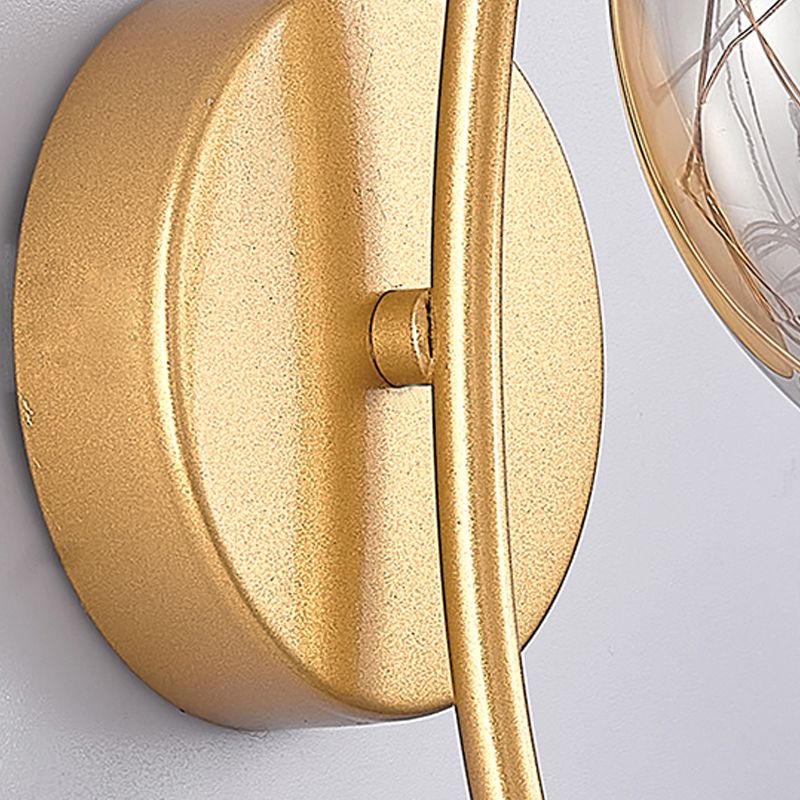 1 Light Spherical Wall Sconce Modern Style Glass Wall Lighting for Dining Room