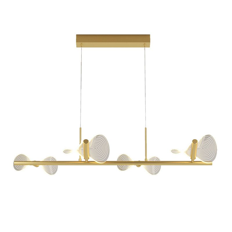 Minimalistische LED Island Lampe Bogenknotenform hängende Licht mit Acrylschatten für Esszimmer