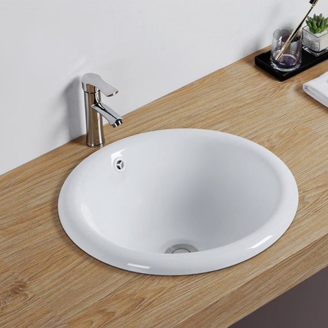 Contemporary Oval Wash Stand Ceramic Metal Undermount Bathroom Sink