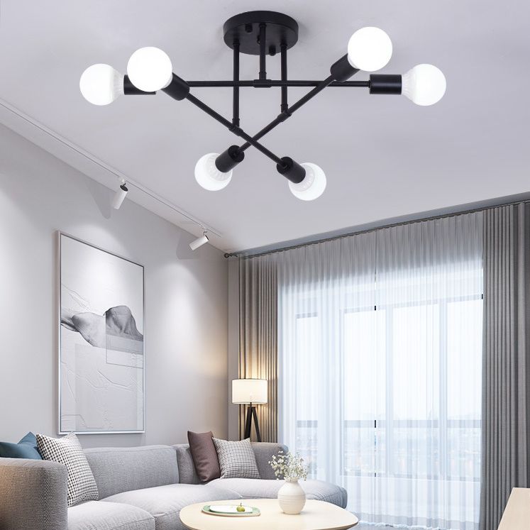 Plafonnier nordique personnalité créative forme spéciale Style industriel salon chambre étude Restaurant fer Art lampes