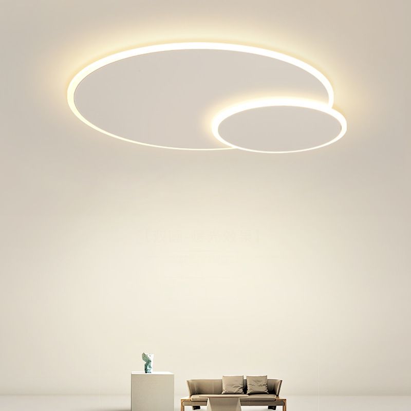 Plafoniera moderna artistica a LED in ferro laccato circolare con montaggio ad incasso con paralume in acrilico