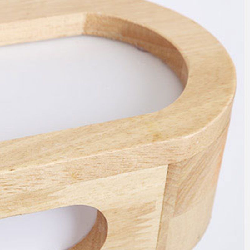 Wood 1-Light Linear Shade Wall Sconce Modern Simple Style Mirror Wall Lighting in Brown