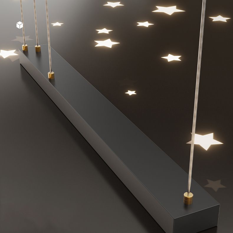 5-Light Modern Kitchen Pendant Lights Linear Metal Island Lighting Ideas