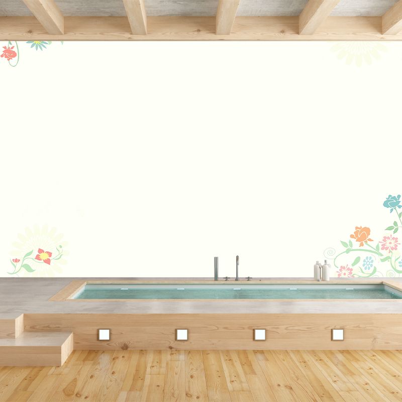 Plant Illustration Mildew Resistant Wallpaper Sleeping Room Wall Mural