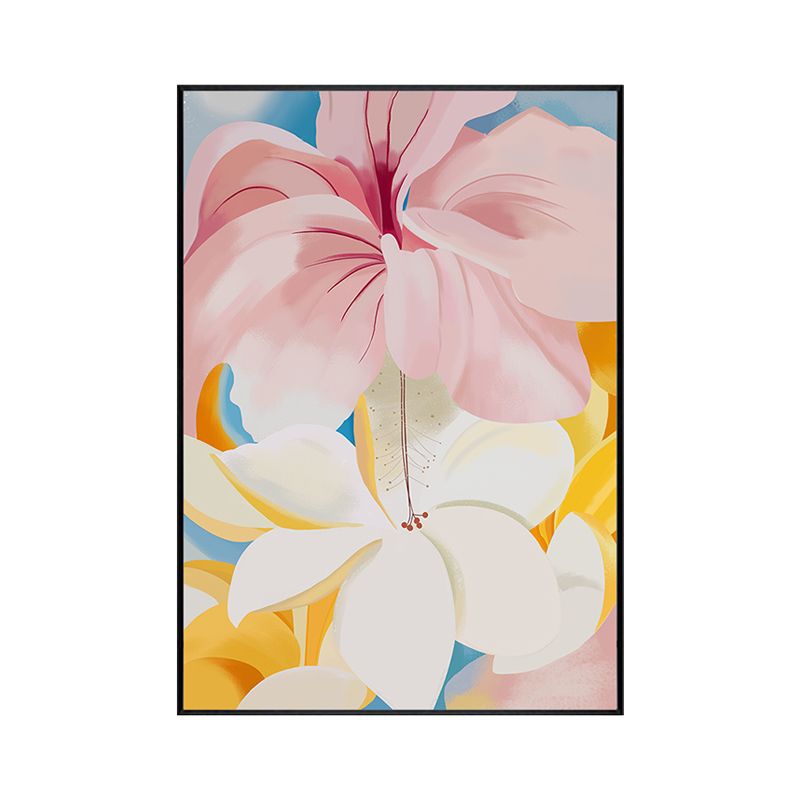 Trendy Blossoming Flower Wall Art Girls Room Canvas in Pink, Multiple Sizes Available