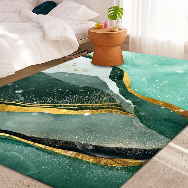 Luxurious Abstract Art Rug Individuality Modern Polyester Rug Colorful Easy Care Stain Resistant Carpet for Home Decor