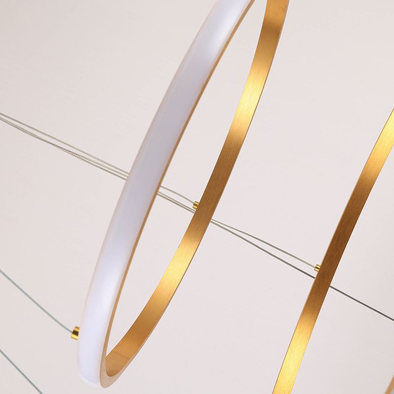 3-Tier Minimalism Chandelier Lighting Fixtures Metal LED Hanging Chandelier