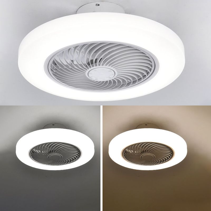 Kreisförmige Acryl -LED -Deckenlüfter minimalistisch halb flush montiertes Licht für Schlafzimmer