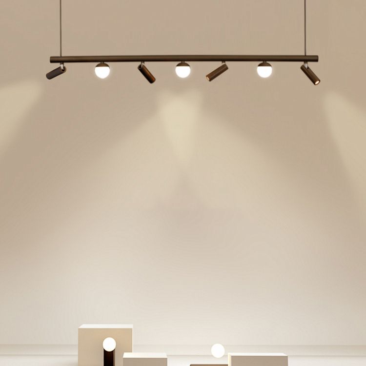 Cylinder Island Lighting Fixtures Contemporary Metal Island Pendant Light for Kitchen