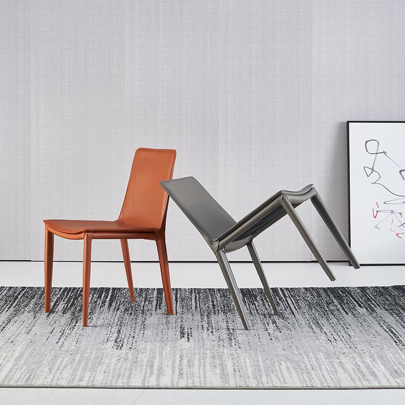 Contemporary Dining Metal Chair Armless Side Chairs for Kitchen