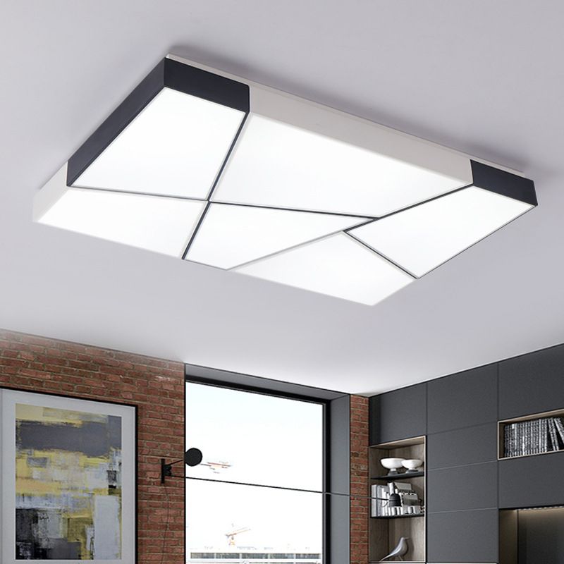 Luminaires encastrés géométriques en acrylique, Style moderne, lumière Led blanche et noire