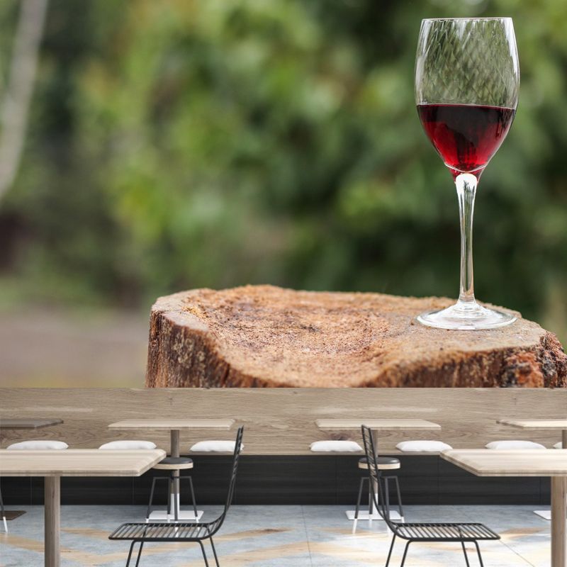 Commercial Use Red Wine Mural Wallpaper Stain Resistant Wall Decor for Bar
