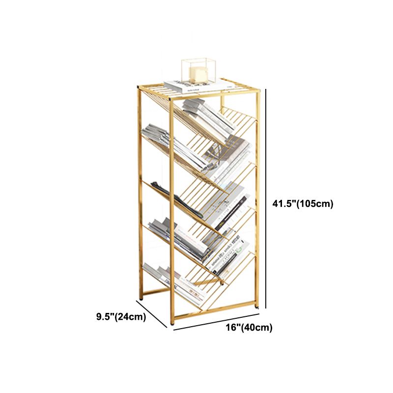 Modern Style Bookcase Open Back Metal Vertical Bookshelf for Home