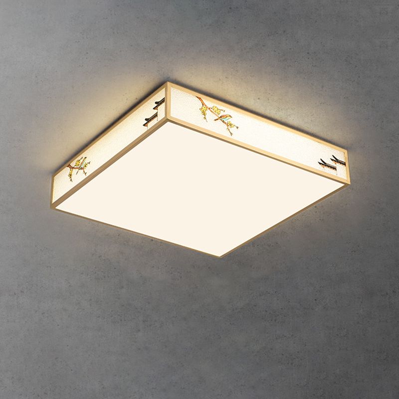 Modern Ceiling Lamp Geometric LED Flush Mount Light Fixture with Acrylic Shade