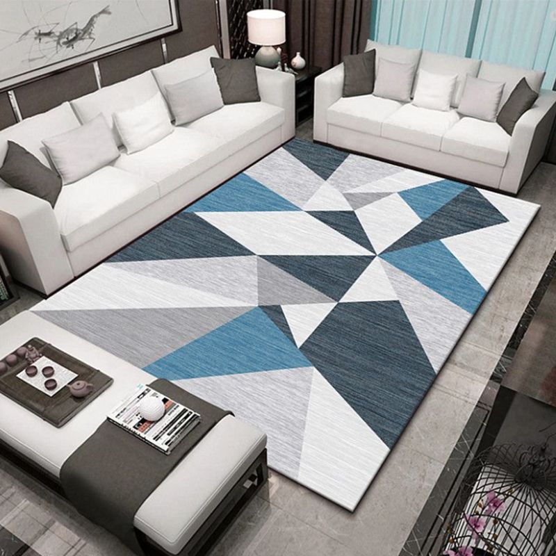 Brown Modern Area Rug Polyester Geometric Rug Washable Rug for Living Room