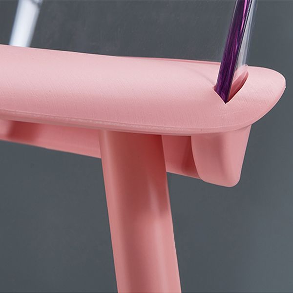 Indoor Rectangle Bar Stool Low Back Plastic Footrest Modern Counter Stool