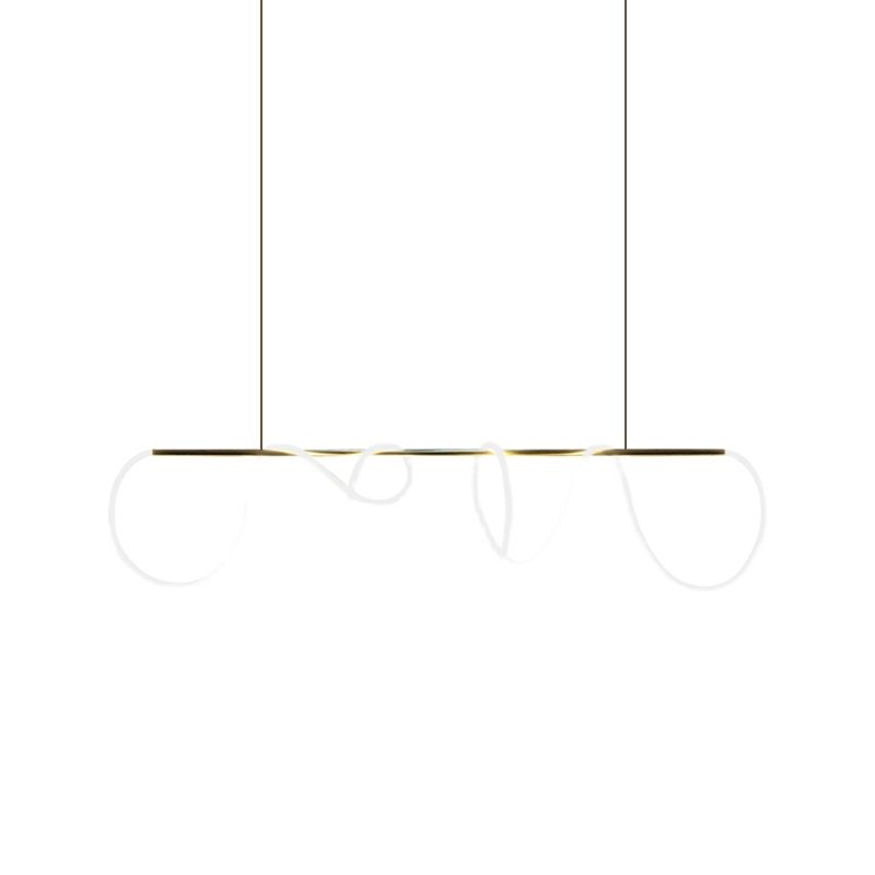 Lámpara colgante de restaurantes de 1 luz de la isla lineal moderna con sombra de gel de sílice