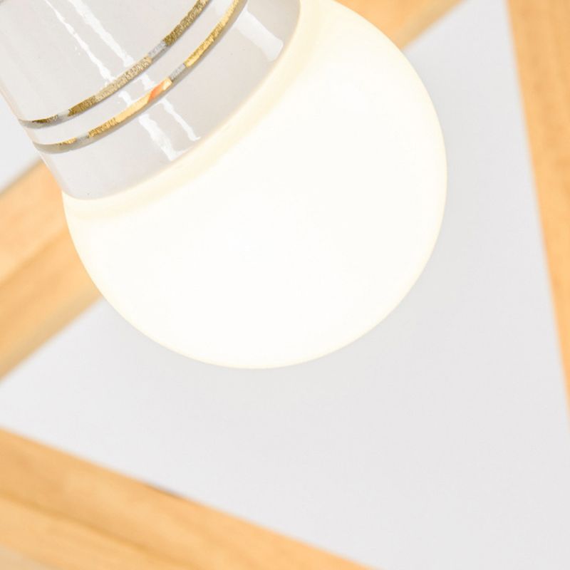 Unique Shade Hanging Lighting Modern Style Rubber Wood 1 Light Hanging Lamp for Bedroom