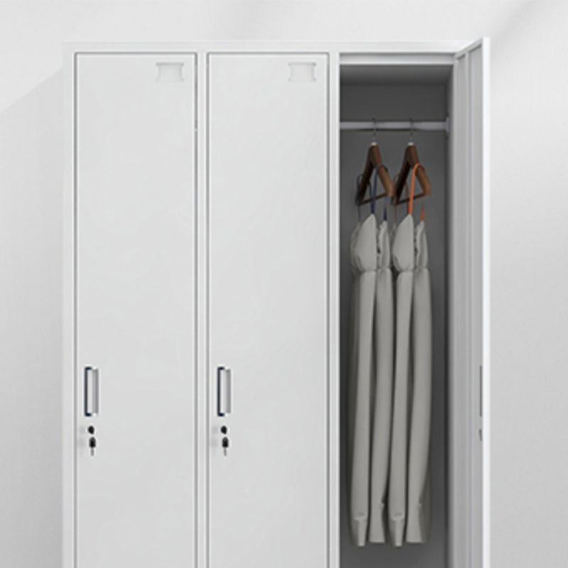 Modern Style Wardrobe White Metal Wardrobe Closet with Locks