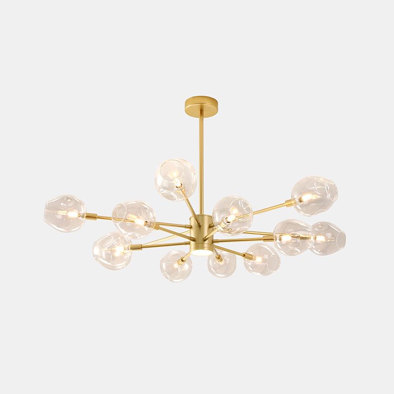 Goud moderne stijl kroonluchter licht sputnik ontwerpglas hanglampje voor slaapkamer