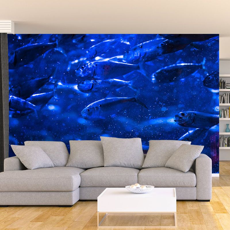 Seabed Creatures Mural Wallpaper for Playroom Stain Resistant, Personalized Size