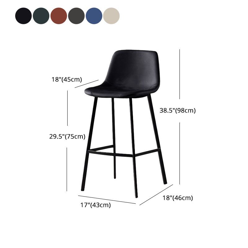 Scandinavian Footrest Living Room Stool Matte Finish PU Leather Barstool