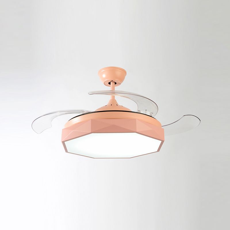 Modern Fan Light Minimalist Metal LED Semi-Flush Mount Ceiling Light for Living Room