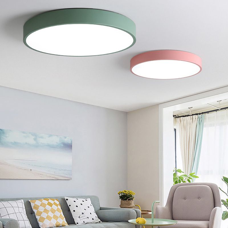 Plafonnier LED rond Simple et nordique, éclairage encastré pour chambre à coucher