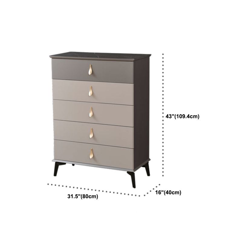 Contemporary Chest Wood Storage Chest Dresser with Soft-Close Drawers