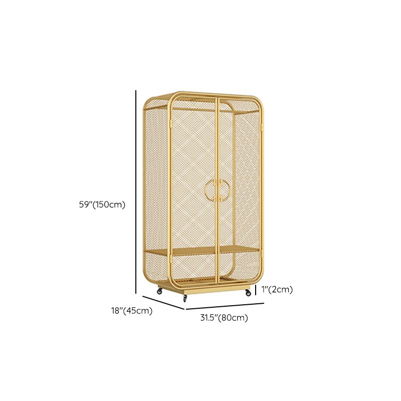 Modern Style Wardrobe Cabinet Metal Clothes Rail Wardrobe Armoire for Bedroom