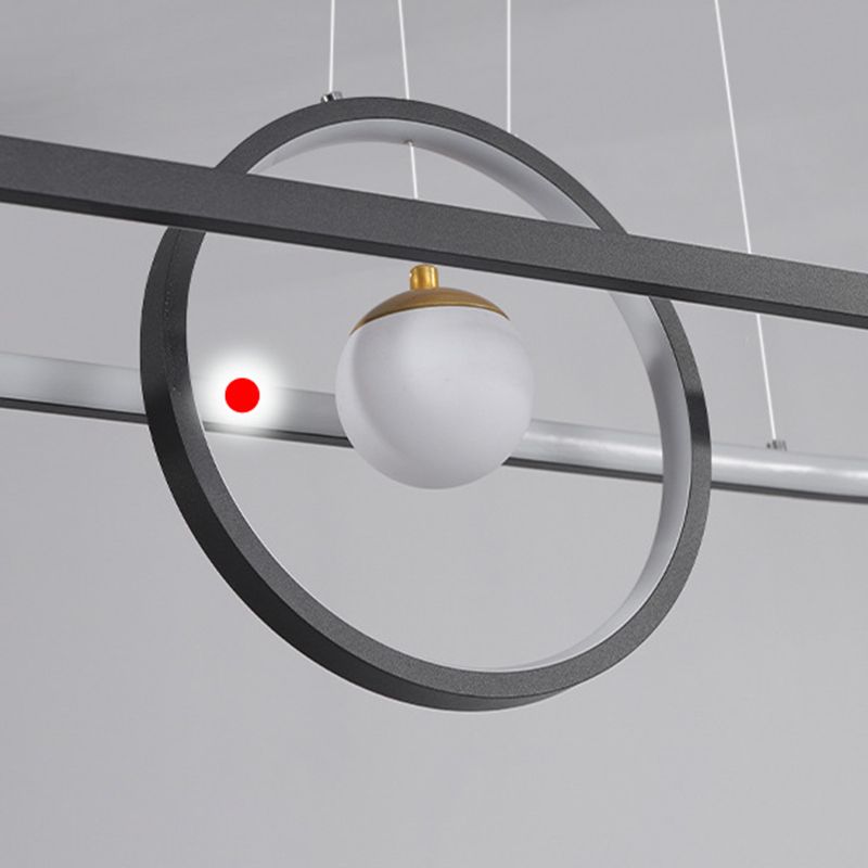 Geometric Island Lights Modern Kitchen Island Lighting Metal 3 Light Island Lamps in Black